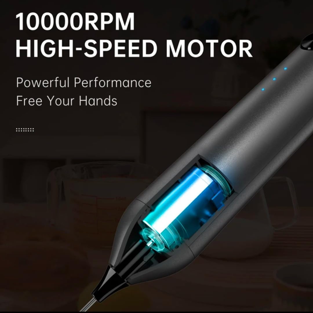 Elevate Your Culinary Creations with the Ultimate Rechargeable USB Whisk: Versatile Electric Milk Frother & Egg Beater with 3-Speed Mixer