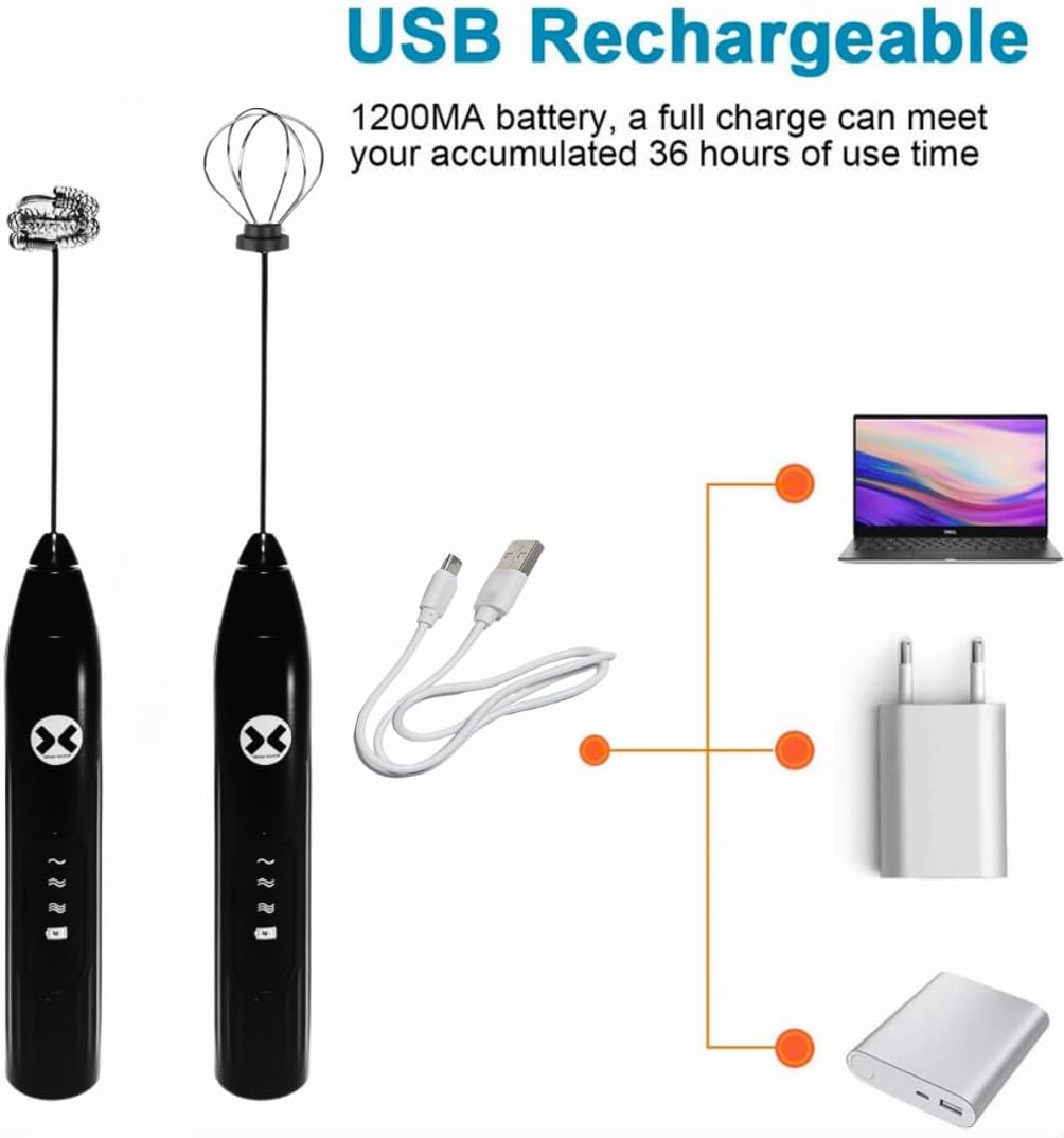 Elevate Your Culinary Creations with the Ultimate Rechargeable USB Whisk: Versatile Electric Milk Frother & Egg Beater with 3-Speed Mixer