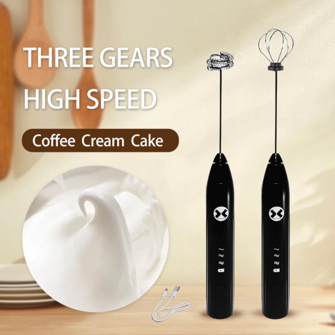 Elevate Your Culinary Creations with the Ultimate Rechargeable USB Whisk: Versatile Electric Milk Frother & Egg Beater with 3-Speed Mixer