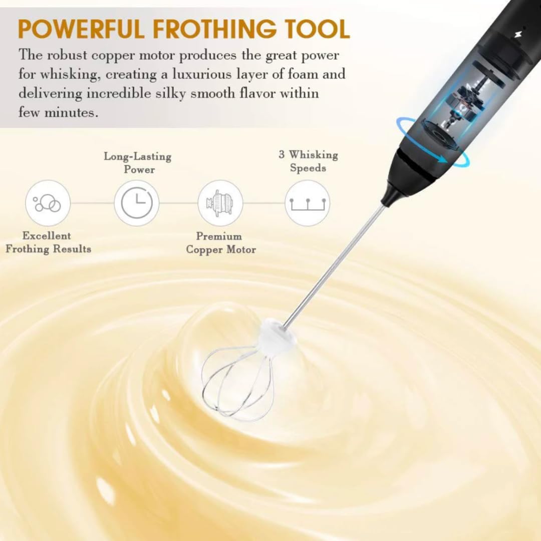Elevate Your Culinary Creations with the Ultimate Rechargeable USB Whisk: Versatile Electric Milk Frother & Egg Beater with 3-Speed Mixer